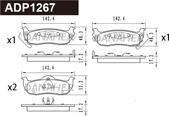 Danaher ADP1267 - Гальмівні колодки, дискові гальма autocars.com.ua
