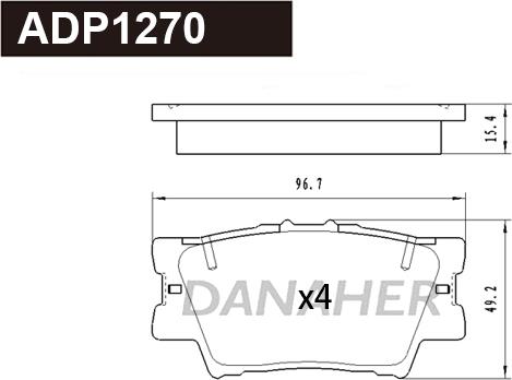 Danaher ADP1270 - Гальмівні колодки, дискові гальма autocars.com.ua