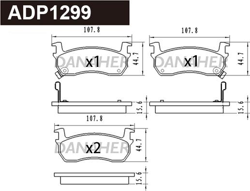 Danaher ADP1299 - Гальмівні колодки, дискові гальма autocars.com.ua