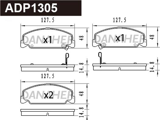 Danaher ADP1305 - Гальмівні колодки, дискові гальма autocars.com.ua