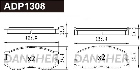 Danaher ADP1308 - Гальмівні колодки, дискові гальма autocars.com.ua