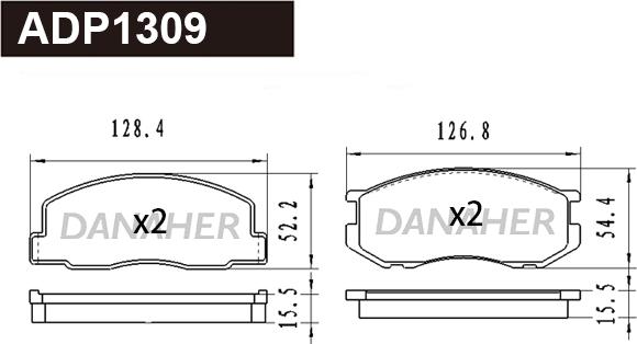 Danaher ADP1309 - Гальмівні колодки, дискові гальма autocars.com.ua