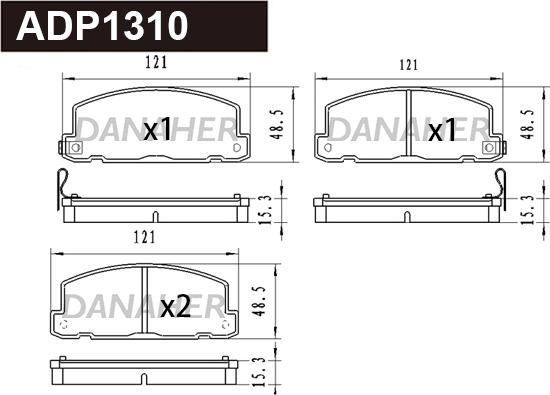 Danaher ADP1310 - Гальмівні колодки, дискові гальма autocars.com.ua