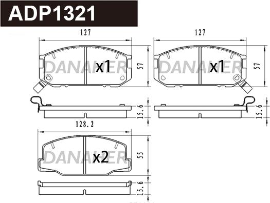 Danaher ADP1321 - Гальмівні колодки, дискові гальма autocars.com.ua