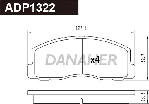 Danaher ADP1322 - Гальмівні колодки, дискові гальма autocars.com.ua