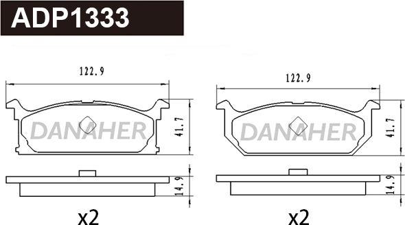 Danaher ADP1333 - Гальмівні колодки, дискові гальма autocars.com.ua