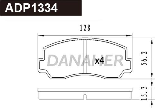 Danaher ADP1334 - Гальмівні колодки, дискові гальма autocars.com.ua