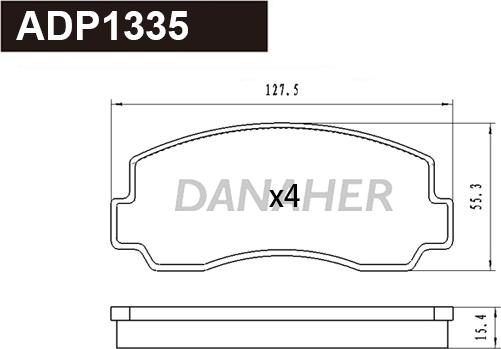 Danaher ADP1335 - Гальмівні колодки, дискові гальма autocars.com.ua