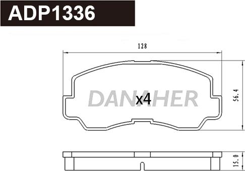 Danaher ADP1336 - Гальмівні колодки, дискові гальма autocars.com.ua