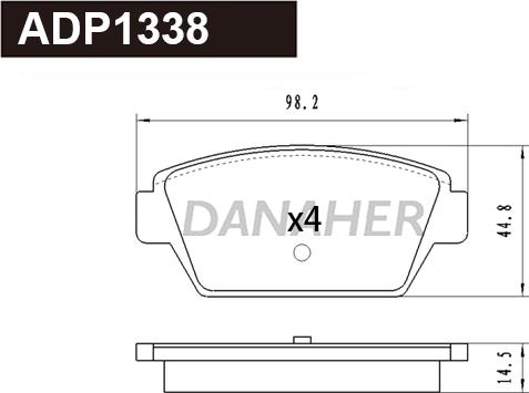 Danaher ADP1338 - Гальмівні колодки, дискові гальма autocars.com.ua