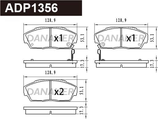 Danaher ADP1356 - Гальмівні колодки, дискові гальма autocars.com.ua