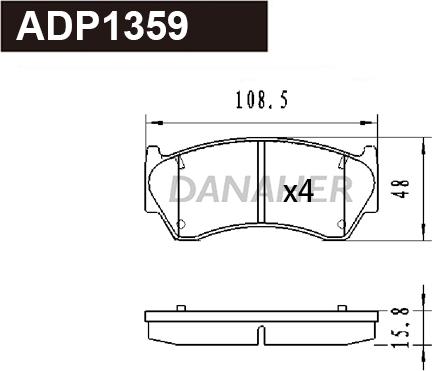 Danaher ADP1359 - Гальмівні колодки, дискові гальма autocars.com.ua