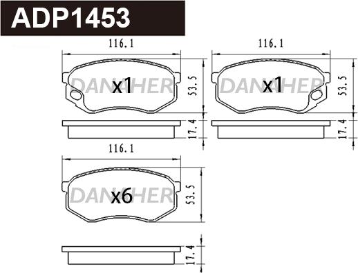 Danaher ADP1453 - Гальмівні колодки, дискові гальма autocars.com.ua