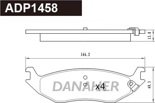 Danaher ADP1458 - Гальмівні колодки, дискові гальма autocars.com.ua