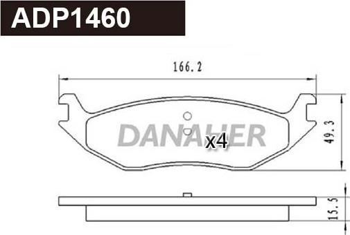 Danaher ADP1460 - Гальмівні колодки, дискові гальма autocars.com.ua