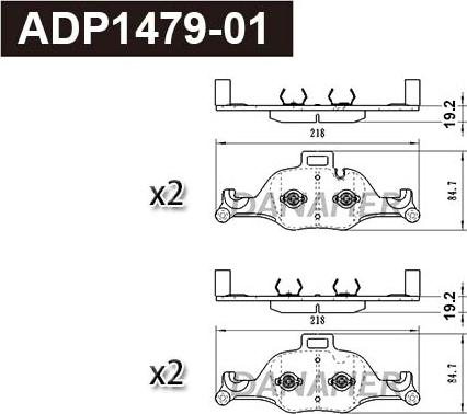 Danaher ADP1479-01 - Гальмівні колодки, дискові гальма autocars.com.ua