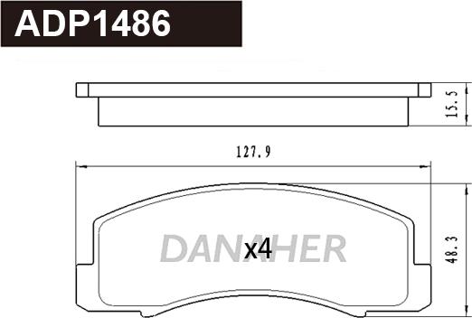 Danaher ADP1486 - Гальмівні колодки, дискові гальма autocars.com.ua