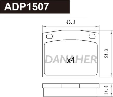 Danaher ADP1507 - Гальмівні колодки, дискові гальма autocars.com.ua