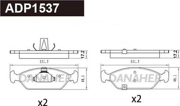 Danaher ADP1537 - Гальмівні колодки, дискові гальма autocars.com.ua