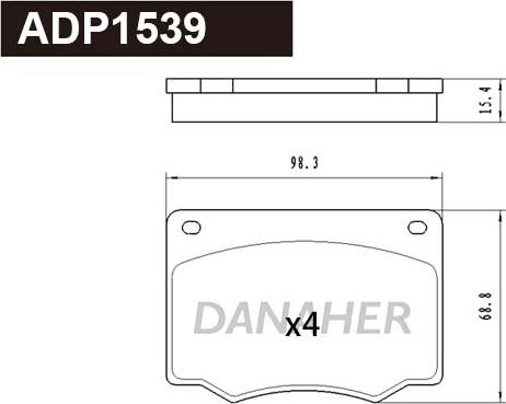 Danaher ADP1539 - Гальмівні колодки, дискові гальма autocars.com.ua