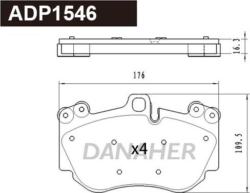 Danaher ADP1546 - Гальмівні колодки, дискові гальма autocars.com.ua