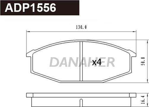 Danaher ADP1556 - Тормозные колодки, дисковые, комплект autodnr.net