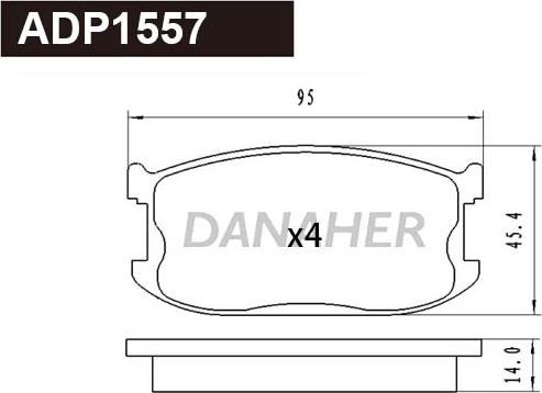 Danaher ADP1557 - Гальмівні колодки, дискові гальма autocars.com.ua