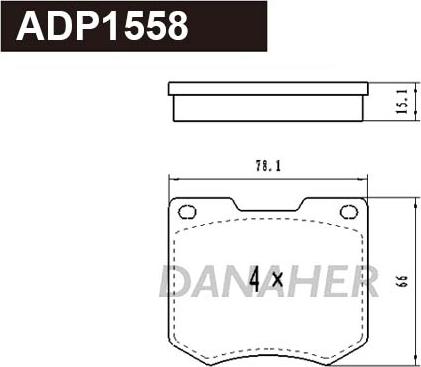 Danaher ADP1558 - Гальмівні колодки, дискові гальма autocars.com.ua