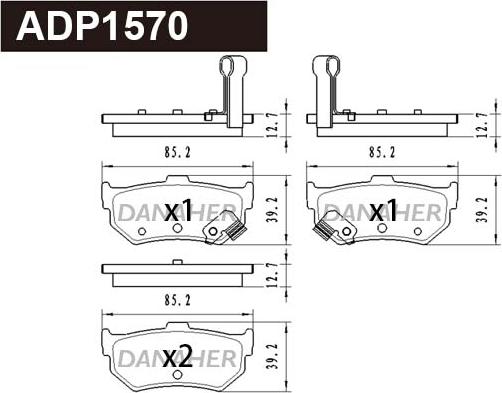 Danaher ADP1570 - Гальмівні колодки, дискові гальма autocars.com.ua