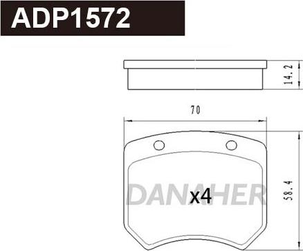 Danaher ADP1572 - Гальмівні колодки, дискові гальма autocars.com.ua