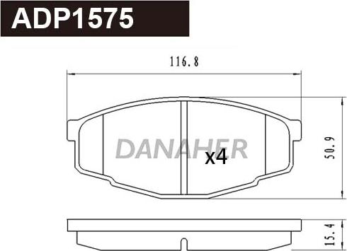 Danaher ADP1575 - Гальмівні колодки, дискові гальма autocars.com.ua