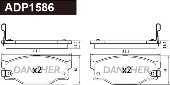 Danaher ADP1586 - Гальмівні колодки, дискові гальма autocars.com.ua