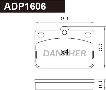 Danaher ADP1606 - Гальмівні колодки, дискові гальма autocars.com.ua