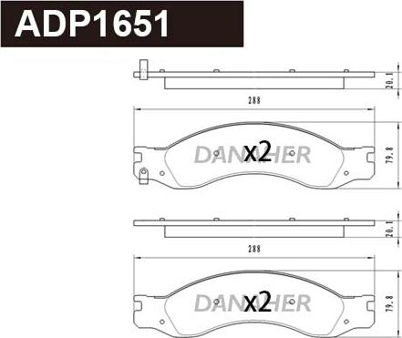 Danaher ADP1651 - Гальмівні колодки, дискові гальма autocars.com.ua