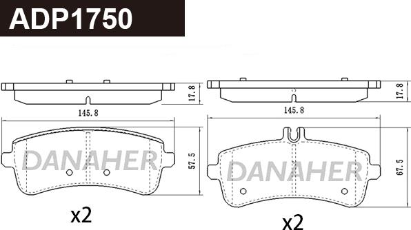 Danaher ADP1750 - Гальмівні колодки, дискові гальма autocars.com.ua