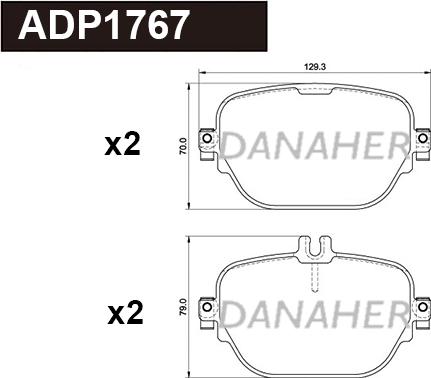 Danaher ADP1767 - Гальмівні колодки, дискові гальма autocars.com.ua