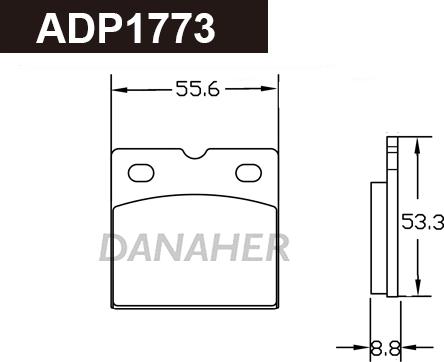 Danaher ADP1773 - Гальмівні колодки, дискові гальма autocars.com.ua