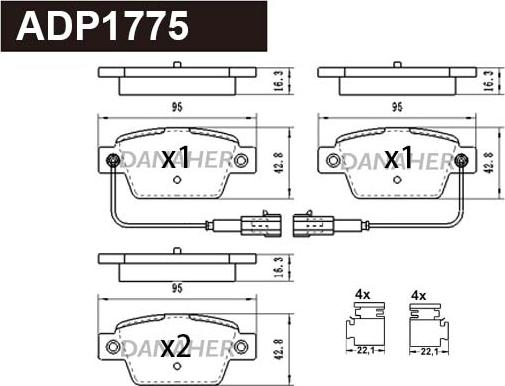 Danaher ADP1775 - Гальмівні колодки, дискові гальма autocars.com.ua