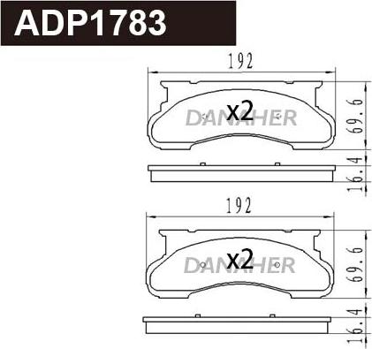 Danaher ADP1783 - Гальмівні колодки, дискові гальма autocars.com.ua