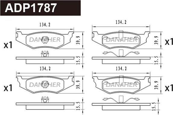 Danaher ADP1787 - Гальмівні колодки, дискові гальма autocars.com.ua