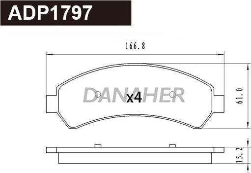 Danaher ADP1797 - Гальмівні колодки, дискові гальма autocars.com.ua