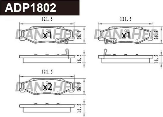 Danaher ADP1802 - Гальмівні колодки, дискові гальма autocars.com.ua