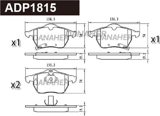 Danaher ADP1815 - Гальмівні колодки, дискові гальма autocars.com.ua