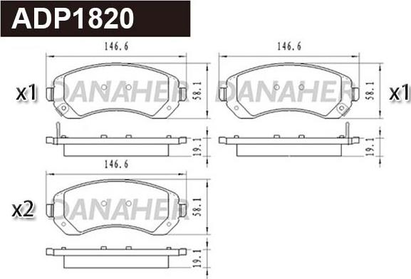 Danaher ADP1820 - Гальмівні колодки, дискові гальма autocars.com.ua