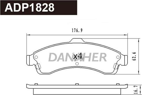 Danaher ADP1828 - Гальмівні колодки, дискові гальма autocars.com.ua