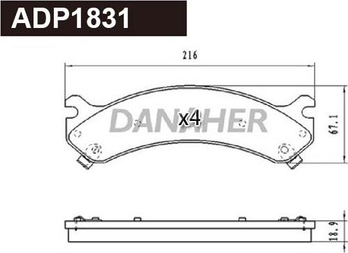 Danaher ADP1831 - Гальмівні колодки, дискові гальма autocars.com.ua