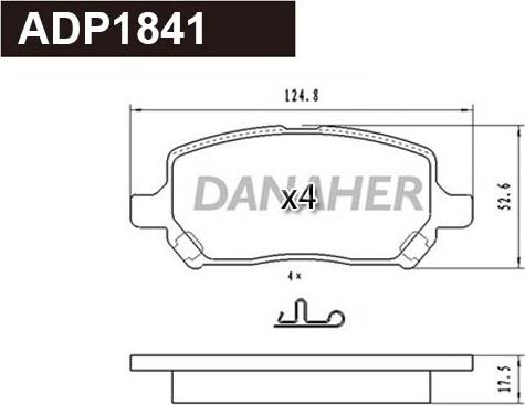 Danaher ADP1841 - Гальмівні колодки, дискові гальма autocars.com.ua
