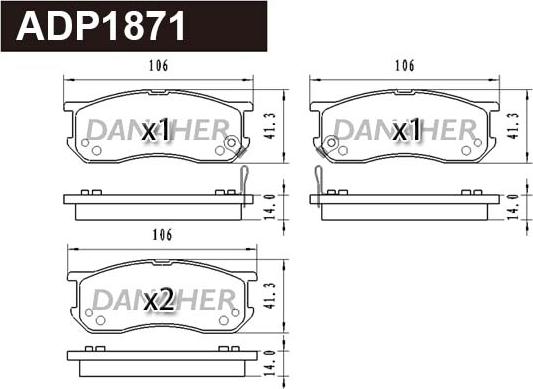 Danaher ADP1871 - Гальмівні колодки, дискові гальма autocars.com.ua