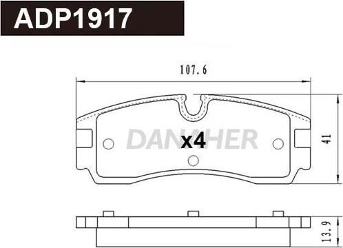 Danaher ADP1917 - Тормозные колодки, дисковые, комплект autodnr.net