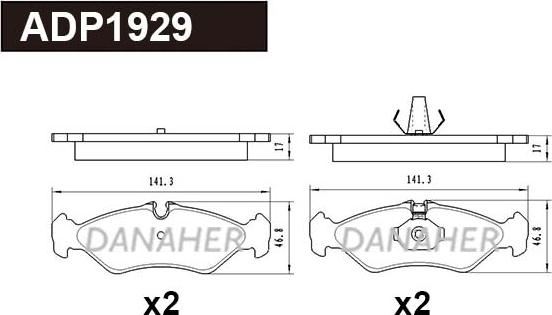 Danaher ADP1929 - Гальмівні колодки, дискові гальма autocars.com.ua